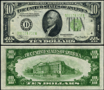 FR. 2006 DM $10 1934-A Federal Reserve Note Mule Cleveland D-A Block XF+