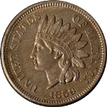 1859 Indian Cent Choice AU/BU Great Eye Appeal Nice Strike