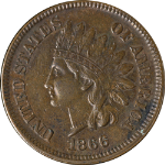 1866 Indian Cent Choice XF/AU Great Eye Appeal Strong Strike