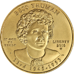 2015-W First Spouse Gold $10 Bess Truman 1/2 Ounce .9999 Fine Capsule Only