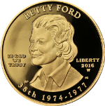 2016-W First Spouse Gold $10 Betty Ford 1/2 Ounce .9999 Fine Capsule Only