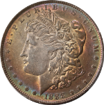 1888-P Morgan Silver Dollar Crazy Color PCGS AU Details Superb Eye Appeal