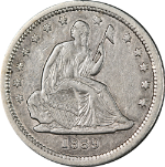 1839 Seated Liberty Quarter 'No Drapery' Choice XF/AU Details Strong Strike