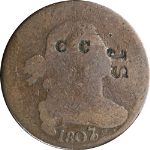 1807/6 Large Cent - Counterstamped 'CC JS'