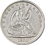 1864-S Seated Half Dollar AU/BU Details Great Eye Appeal Strong Strike