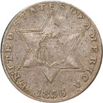 1856 Three (3) Cent Silver -Choice