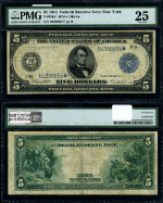 FR. 851 A* $5 1914 Federal Reserve Note New York PMG VF25 Star