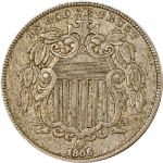 1866 Shield Nickel - Choice