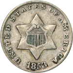 1853 Three (3) Cent Silver