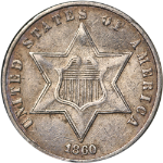 1860 Three (3) Cent Silver