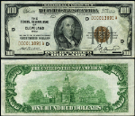 FR. 1890 D $100 1929 Federal Reserve Bank Note Cleveland D-A Block XF