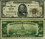 FR. 1880 B $50 1929 Federal Reserve Bank Note New York B-A Block VF