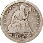 1854-O Seated Liberty Quarter