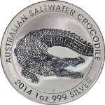 2014 Australia Silver $1 Saltwater Crocodile PCGS MS70 First Strike