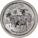 2015 Australia 1 Ounce Silver - Year of the Goat - Lunar Series 2 - NGC MS70
