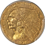 1912 Indian Gold $2.50 PCGS MS62 Nice Eye Appeal Nice Strike