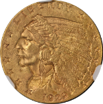 1929 Indian Gold $2.50 NGC MS62 Great Eye Appeal Strong Strike