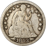 1853-P Seated Liberty Dime
