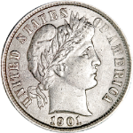 1901-P Barber Dime