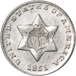 1851 Three (3) Cent Silver