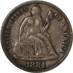 1884-P Seated Liberty Dime