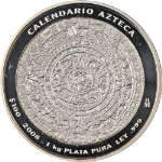 2008 Mo Mexico 1 Kilo 32.15 Ounce Silver - Aztec Calendar - OGP COA (no lid)