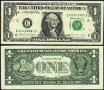 FR. 1915 E $1 1988-A Federal Reserve Note E00000001B AU+ - Serial #1