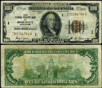 FR. 1890 I $100 1929 Federal Reserve Bank Note Minneapolis I-A Block Fine -Split