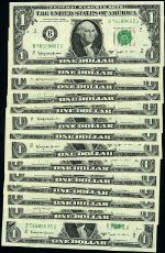 FR. 1902 B $1 1963-B Federal Reserve Note New York B-G Block Gem CU -14pc CONSEC