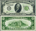 FR. 2005 D $10 1934 Federal Reserve Note Non-Mule Cleveland D-A Block DGS Choice CU+