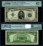 FR. 1654 WI $5 1934 Silver Certificate Wide I T-A Block Superb Gem PMG CU67 EPQ