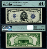 FR. 1651 $5 1934-A Silver Certificate E-A Block Choice PMG CU64 EPQ