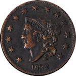 1832 Large Cent Medium Letters Choice XF+ Details N.1 R.2 Nice Eye Appeal