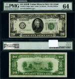 FR. 2052 D $20 1928-B Federal Reserve Note Cleveland D-A Block DGS Choice PMG CU64