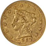 1851-O Liberty Gold $2.50 Repunched Date ANACS EF40 Great Eye Appeal