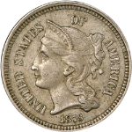 1873 Three (3) Cent Nickel - Choice