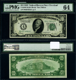 FR. 2000 D $10 1928 Federal Reserve Note Cleveland D-A Block Choice PMG CU64 EPQ