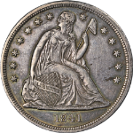 1841 Seated Liberty Dollar Nice AU Details Decent Eye Appeal Nice Strike