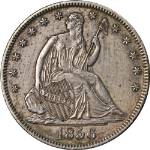 1856-S Seated Half Dollar Choice AU Details Key Date Decent Eye Appeal