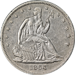 1864-P Seated Half Dollar Nice AU Details Decent Eye Appeal Nice Strike