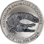 2014-P Australia Silver 1 Ounce $1 Saltwater Crocodile NGC MS70 Early Releases