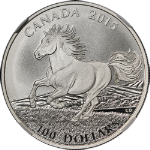 2015 Canada Silver $100 The Canadian Horse NGC PF70 Matte Proof Early Releases