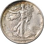 1918-P Walking Liberty Half Choice AU/BU Superb Eye Appeal Strong Strike