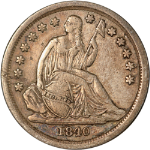 1840-P Seated Liberty Dime -No Drapery