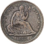 1839 Seated Liberty Quarter &#39;No Drapery&#39; Choice VF/XF Great Eye Appeal