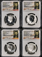 2014 J.F. Kennedy 4 Coin Silver Set NGC PF69, Rev PF69, SP69 Enh., SP69 ER