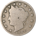1886 Liberty V Nickel - Key Date