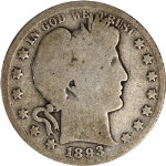 1893-P Barber Half Dollar