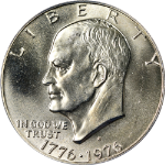 1976-S Eisenhower Ike Silver Dollar PCGS MS67 40th Anniversary Label