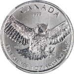 2015 Canada Silver $5 Birds of Prey Great Horned Owl NGC MS70 Early Releases